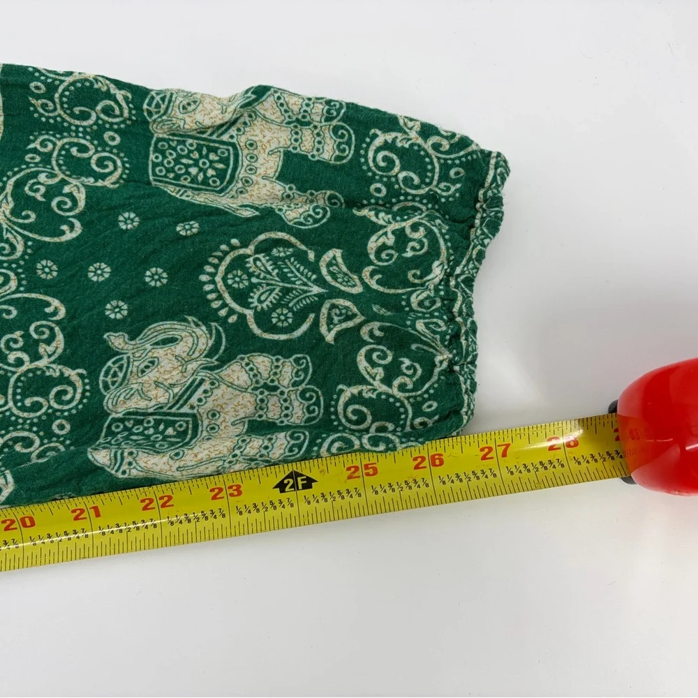 Earthbound Green Elephant Print Pants, Women's Size M - Picture 8 of 9